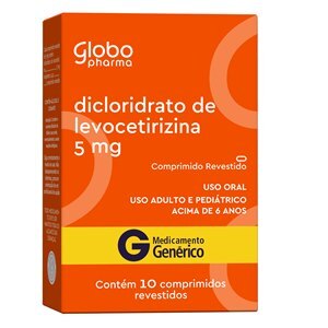 Levocetirizina 5Mg 10 Comprimidos - Globo - Genérico (Zyxem-Chiesi)