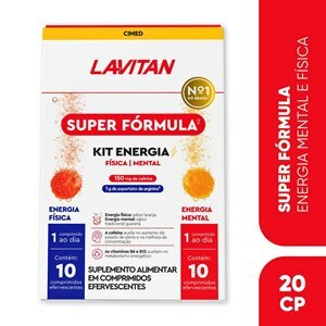 Lavitan Kit Polivitamínico Efervescente Energia Física E Mental 20 Comprimidos