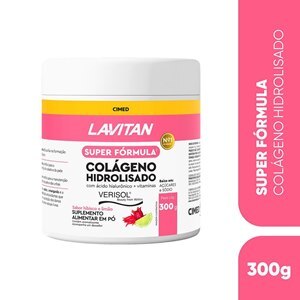 Lavitan Super Fórmula Verisol Colágeno Hidrolisado + Ácido Hialurônico Sabor Hibisco E Limão 300G