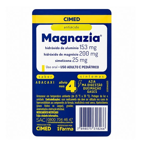 MAGNAZIA SABOR ABACAXI 10 COMPRIMIDOS MASTIGÁVEIS - Ultrafarma