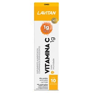 Lavitan Vitamina C 1G Laranja 10 Comprimidos Efervescentes