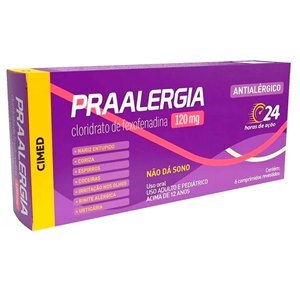 Praalergia Cloridrato De Fexofenadina 120Mg 6 Comprimidos