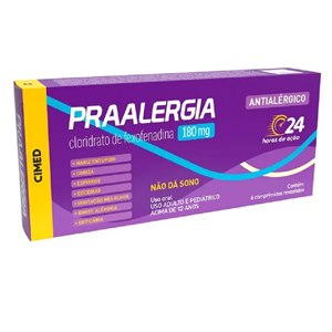 Praalergia Cloridrato De Fexofenadina 180Mg 6 Comprimidos