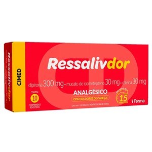 Ressaliv Dor Dipirona 300Mg + Isometepteno 30Mg + Cafeína 30Mg 10 Comprimidos