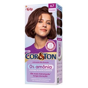 Tinta De Cabelo Permanente Cor&Ton Niely 0% Amônia - 6.7 Chocolate