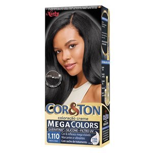 Tinta De Cabelo Permanente Cor&Ton Niely - 1.110 Preto Onix