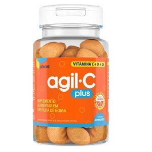 Vitamina C + D + Zinco Agil-C Plus Laranja 40 Gomas