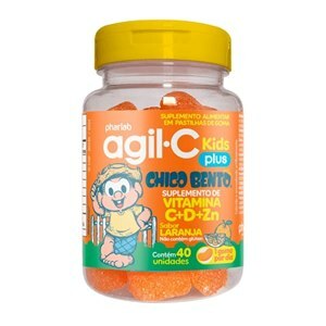 Vitamina C + D + Zinco Agil-C Kids Plus Laranja 40 Gomas