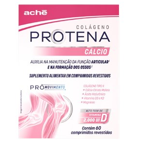 Protena Cálcio - Colágeno Tipo 2 + Ácido Hialurônico + Cálcio + Vitamina D3 + K2 + Magnésio 60 Comprimidos