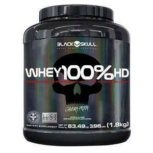 Whey Protein Black Skull 100% Hd Sabor Morango 1,8Kg