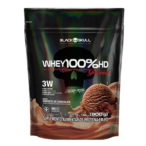 Whey Protein Black Skull 100% Hd Gourmet Sorvete De Chocolate Refil 900G