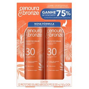 Kit Protetor Solar Corporal Cenoura & Bronze Fps 30 Spray Aerossol 200Ml Com 2 Unidades