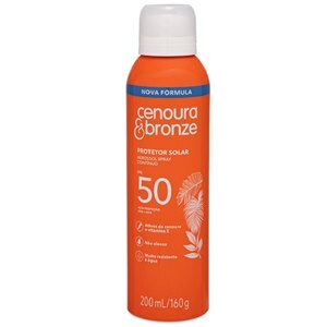 Protetor Solar Corporal Spray Aerossol Cenoura & Bronze Fps 50 200Ml