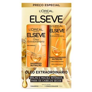 Kit L'oréal Paris Óleo Extraordinário Shampoo Nutrição 375Ml + Condicionador Nutrição 170Ml