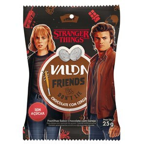 Pastilhas Valda Stranger Things Sabor Chocolate Com Cereja Sem Açúcar Sachê 25G