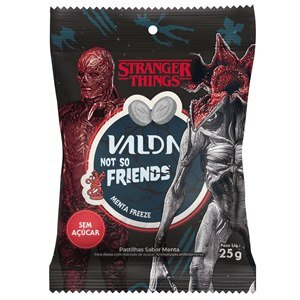 Pastilhas Valda Stranger Things Sabor Menta Freeze Sem Açúcar Sachê 25G