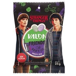 Pastilhas Valda Stranger Things Sabor Maçã Verde E Uva Sem Açúcar Sachê 25G