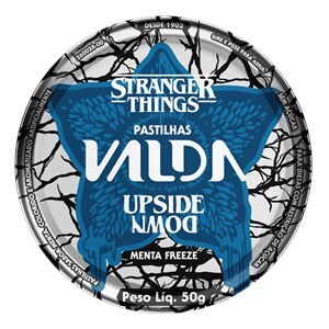 Pastilhas Valda Stranger Things Sabor Menta Freeze Sem Açúcar Lata 50G
