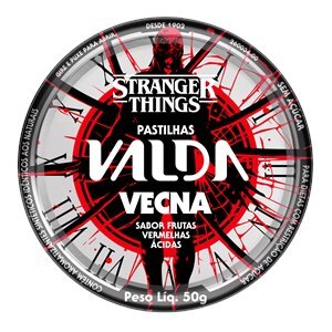 Pastilhas Valda Stranger Things Sabor Frutas Vermelhas Sem Açúcar Lata 50G