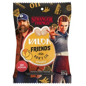 Pastilhas Valda Stranger Things Sabor Caramelo Sem Açúcar Sachê 25G