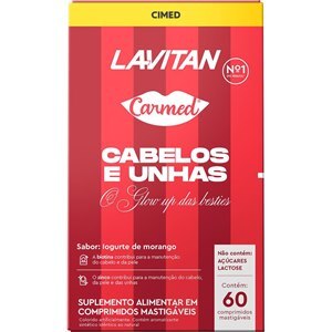 Lavitan Polivitamínico Cabelos E Unhas Carmed 60 Comprimidos Mastigável