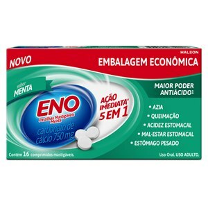 Sal De Frutas Eno Menta Pastilhas Mastigáveis 16 Unidades