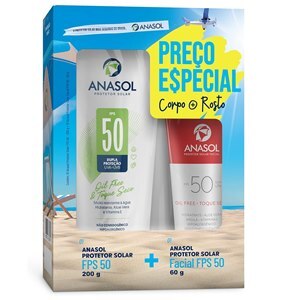 Protetor Solar Anasol Corporal Fps50 200G + Facial Fps50 60G