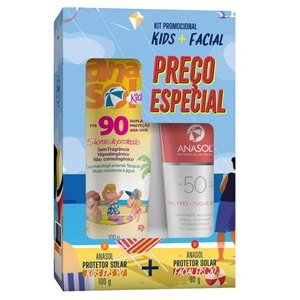 Protetor Solar Anasol Kids Fps90 100G + Facial Fps50 60G