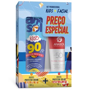 Protetor Solar Anasol Kids Fps90 100g + Facial FPS50 60g