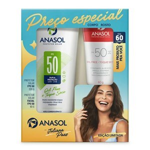 Protetor Solar Anasol Corporal Fps50 200G + Facial Fps50 60G Juliana Paes