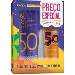 Protetor Solar Ricosol Corporal FPS50 180g + Kids FPS50 100g