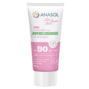 Protetor Solar Anasol Todo Santo Dia Facial Antioleosidade + Clareador Fps90 40G