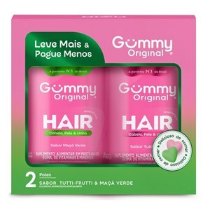 Gummy Hair Sabor Tutti-Frutti + Maçã Verde 120 Gomas Leve Mais Pague Menos