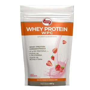 Whey Protein Wpc Pouch Vitafor Morango 900G