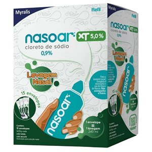 Cloreto De Sódio 0,9% - Nasoar Xt 5% 15 Envelopes Refil