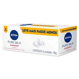 Sabonete Em Barra Nivea Pure Milk Beauty Elixir Sensitive 90G 6 Unidades Leve Mais Pague Menos