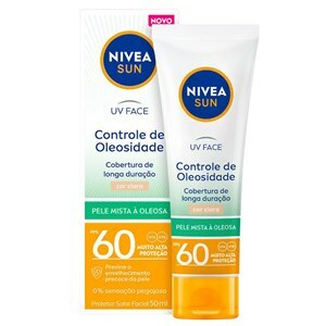Protetor Solar Nivea Sun Facial Controle De Oleosidade Cor Claro Fps60 50Ml