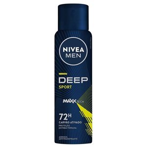 Desodorante Antitranspirante Aerossol Nivea Men Deep Carvão Ativado Sport 150Ml