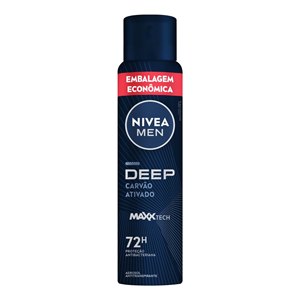 Desodorante Antitranspirante Aerossol Nivea Men Deep Carvão Ativado Original 200Ml