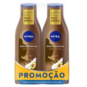Loção Hidratante Corporal Nivea Beleza Radiante Cuidado Intenso 400Ml 2 Unidades