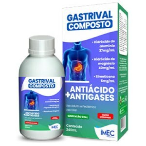 Hidróxido De Alumínio + Hidróxido De Magnésio + Simeticona - Gastrival Composto 240Ml