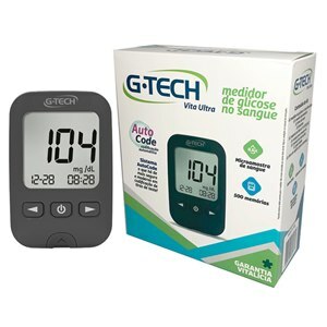 Kit Medidor De Glicose Vita Ultra G-Tech Com 1 Aparelho + 1 Lancetador + 10 Lancetas + 10 Tiras