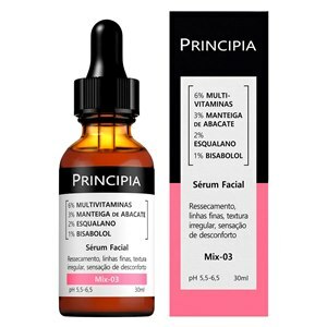 Sérum Facial Mix-03 6% Multivitaminas + 3% Manteiga De Abacate + 2% Esqualano + 1% Bisabolol Principia 30Ml