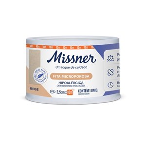 Fita Cirúrgica Bege Microporosa Missner 2,5Cm X 10M