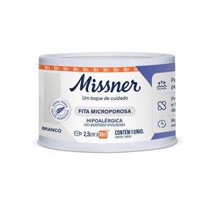 Fita Cirúrgica Branca Microporosa Missner 2,5Cm X 10M