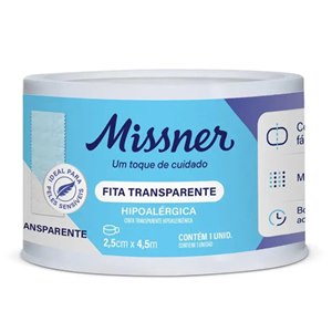 Fita Transparente Hipoalérgica Microperfurada Missner 2,5Cm X 4,5M