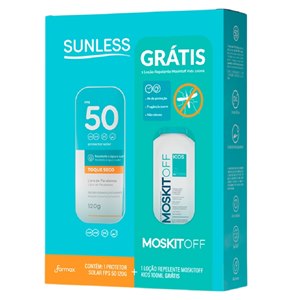 Protetor Solar Sunless Fps50 120G + Repelente Moskitoff Kids Grátis 100Ml