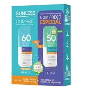 Protetor Solar Sunless Fps60 120G + Protetor Solar Kids Fps50 120G