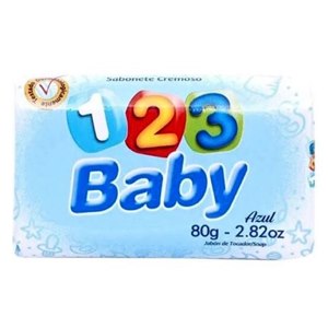 Sabonete Em Barra Infantil 123 Baby Azul Fontana 80G