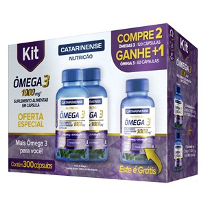 Kit Ômega 3 1000Mg Catarinense 240 Cápsulas Grátis 60 Cápsulas
